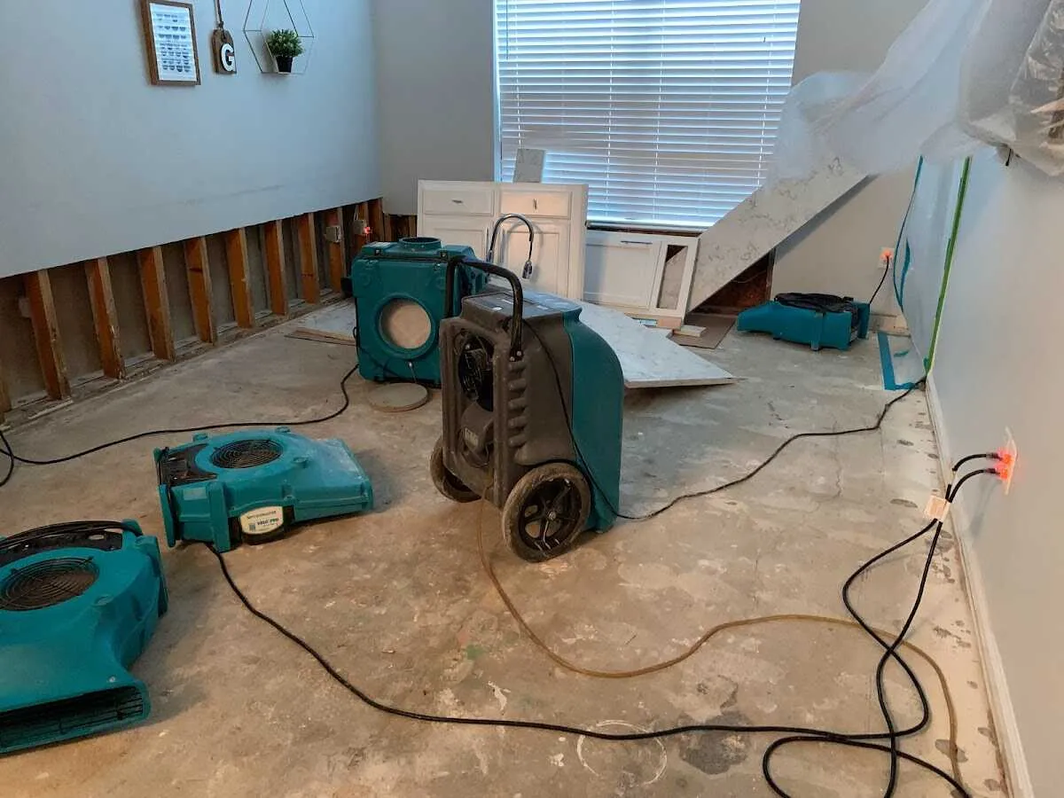 Dehumidifier in flood-cut room for Water Extraction & Removal in Franklin